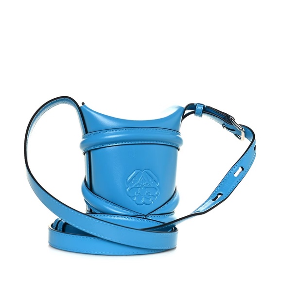 Alexander Mcqueen Calfskin The Curve Mini Shoulder Bag Cerulean - Picture 4 of 5